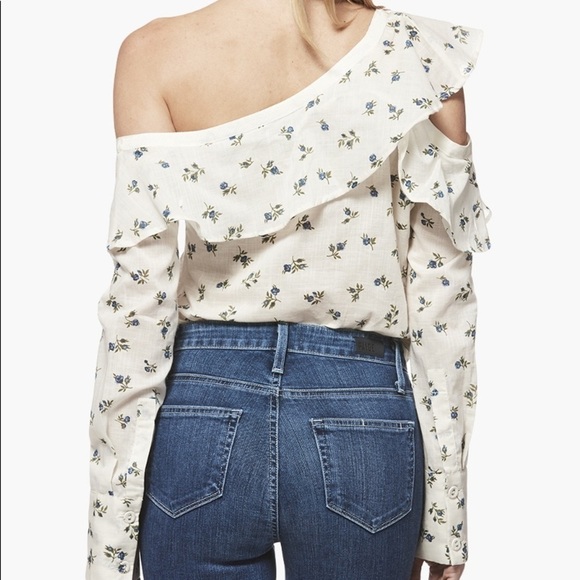 Paige Marlow Off-Shoulder Prairie Floral Ruffle Top Size Small - Picture 4 of 7